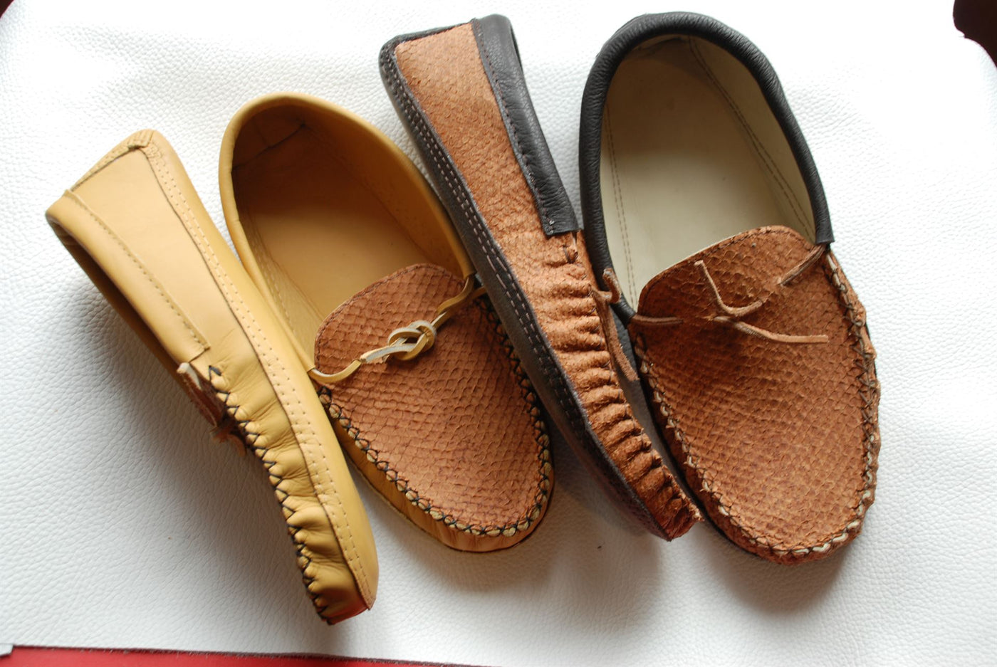 Leather moccasins for women