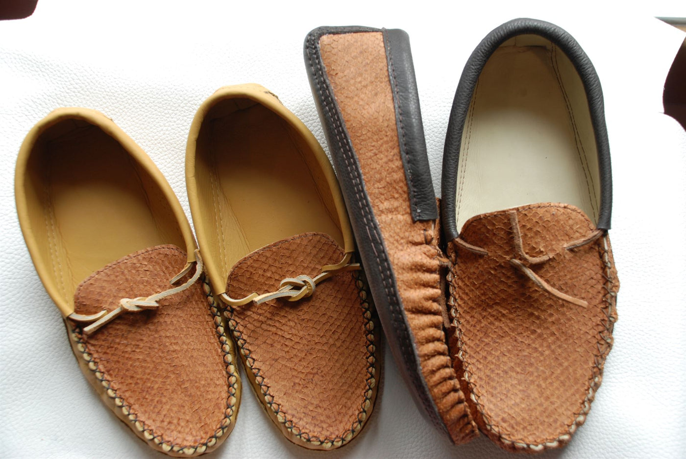 Leather moccasins for women